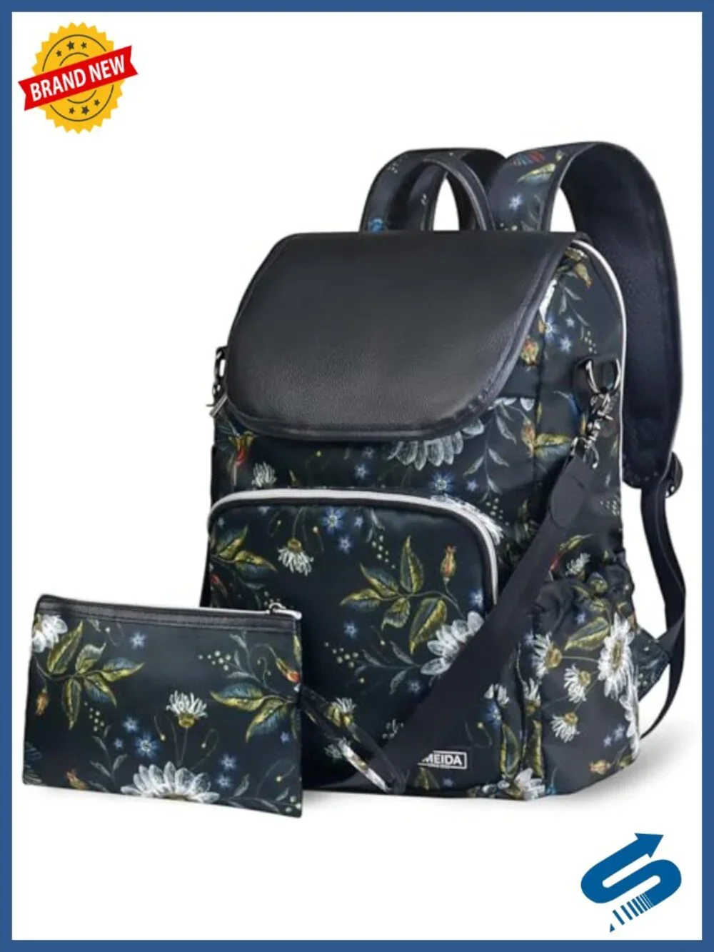 Waterproof Nylon Backpack For Women Work College Anti Theft Laptop Backpack